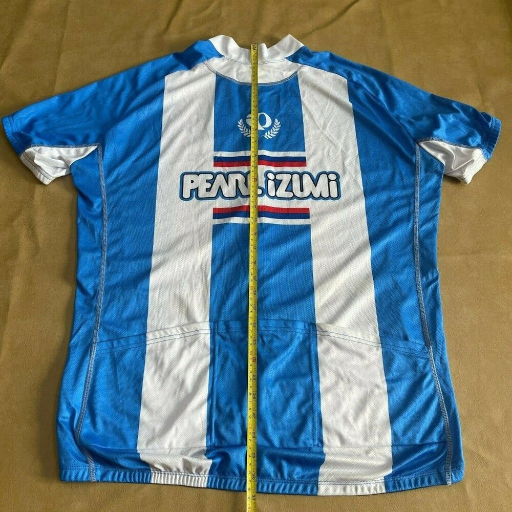 PEARL IZUMI Spellout Logo Cycling Jersey Full Zip Blue White, Size XXL - Picture 5 of 5
